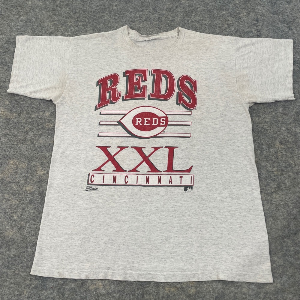 VTG Salem Sportswear Cincinnati Reds MLB 1992 Graphic T-Shirt Gray Men's 2XL